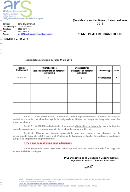 rapport ars juin 2016