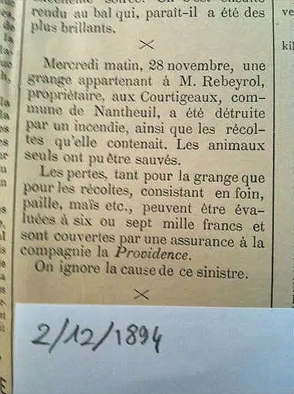 Journal l'Indépendant du Périgord de 1894